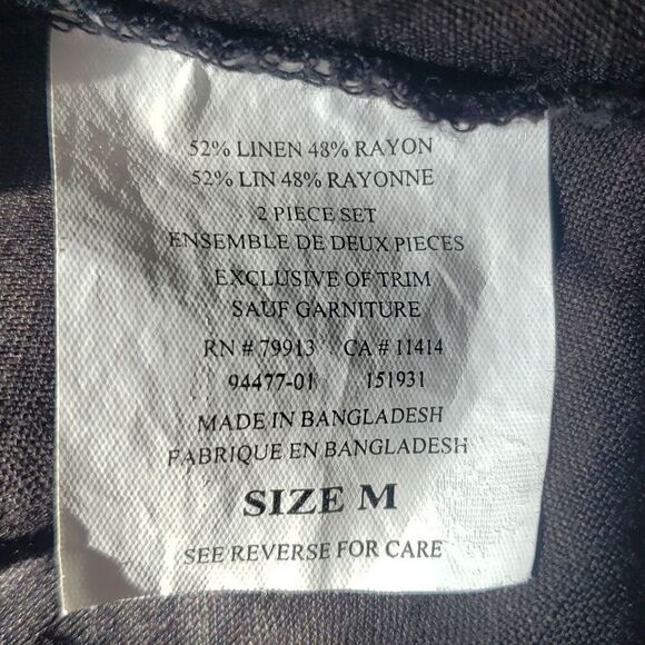 Motherhood Maternity Top Size M Black Embroidered Sleeveless Linen Blend BackTie - Picture 8 of 9